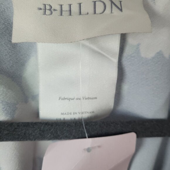 NWT BHLDN Leila Deep-V Flutter-Sleeve Satin A-Line Gown Navy/Martin Size 8 - Picture 7 of 7